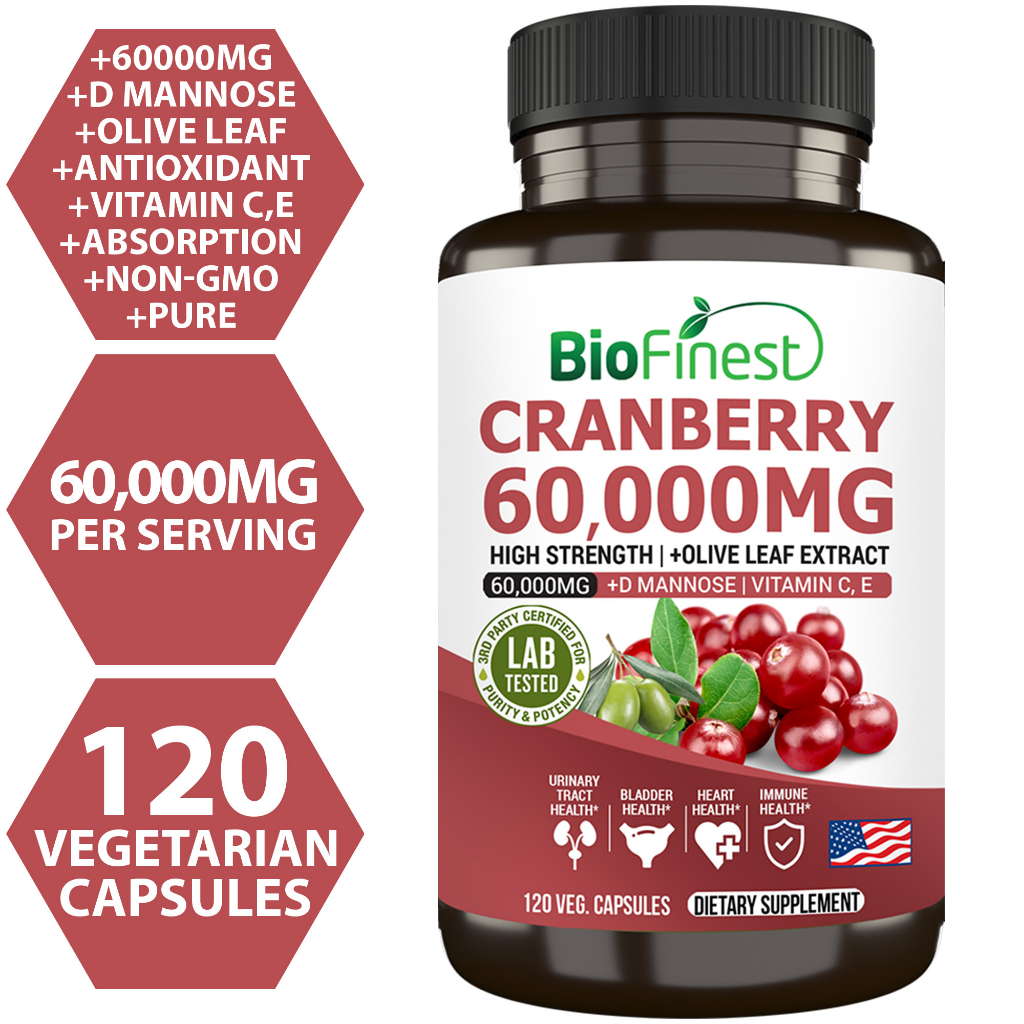 Biofinest Cranberry 60000mg Extract Supplement D Mannose Olive