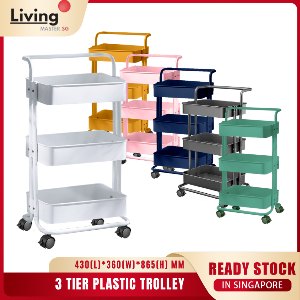 Multi-Function Trolley Cart,3 Tier Rolling Lab Cart Jamaica