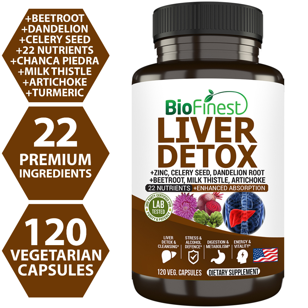 Biofinest Liver Detox Supplement - Milk Thistle Celery Seed Beetroot ...