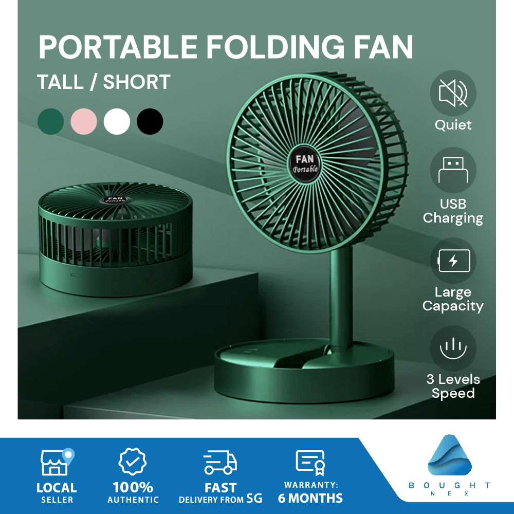 Portable Desk Table Fan with Foldable Standing Telescopic Pedestal ...