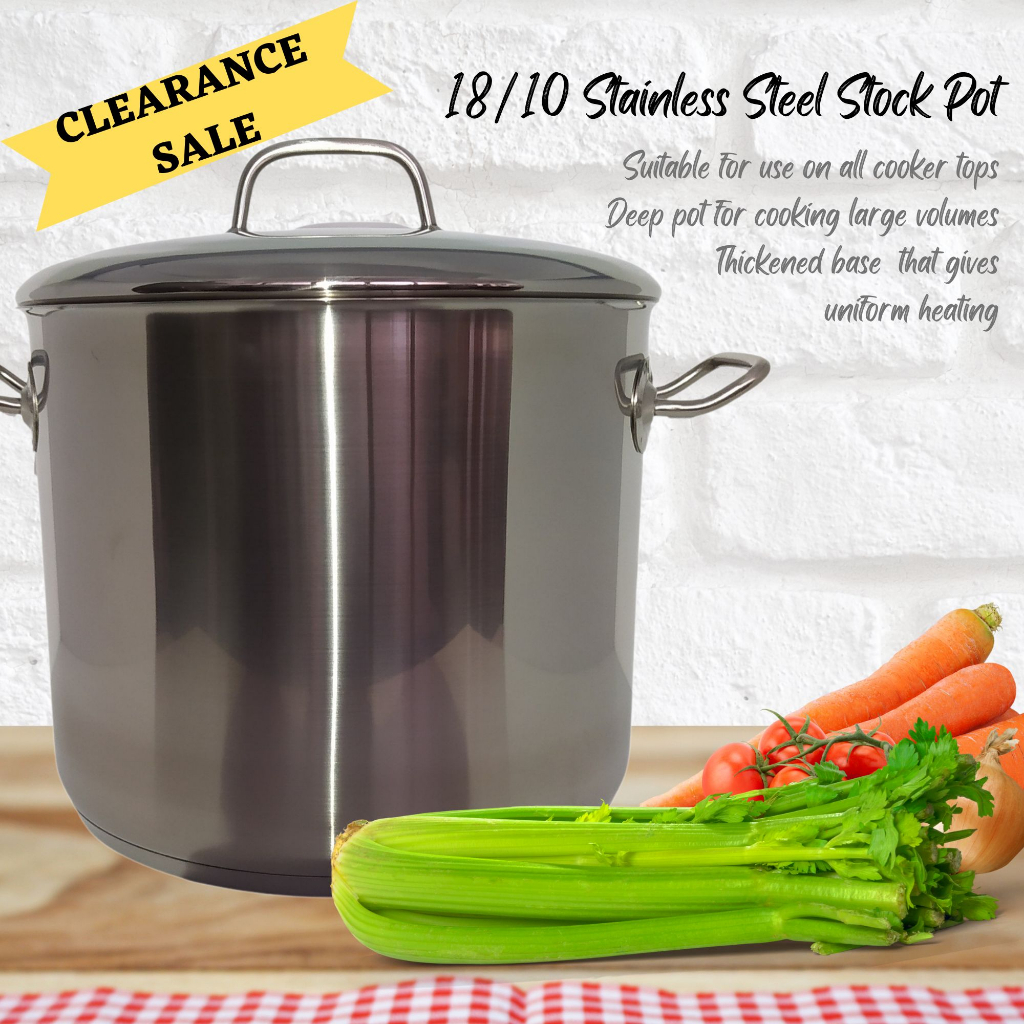 [SG] 18/10 Stainless Steel Cooking Pot/ Stockpot 10 L CLEARANCE SALE