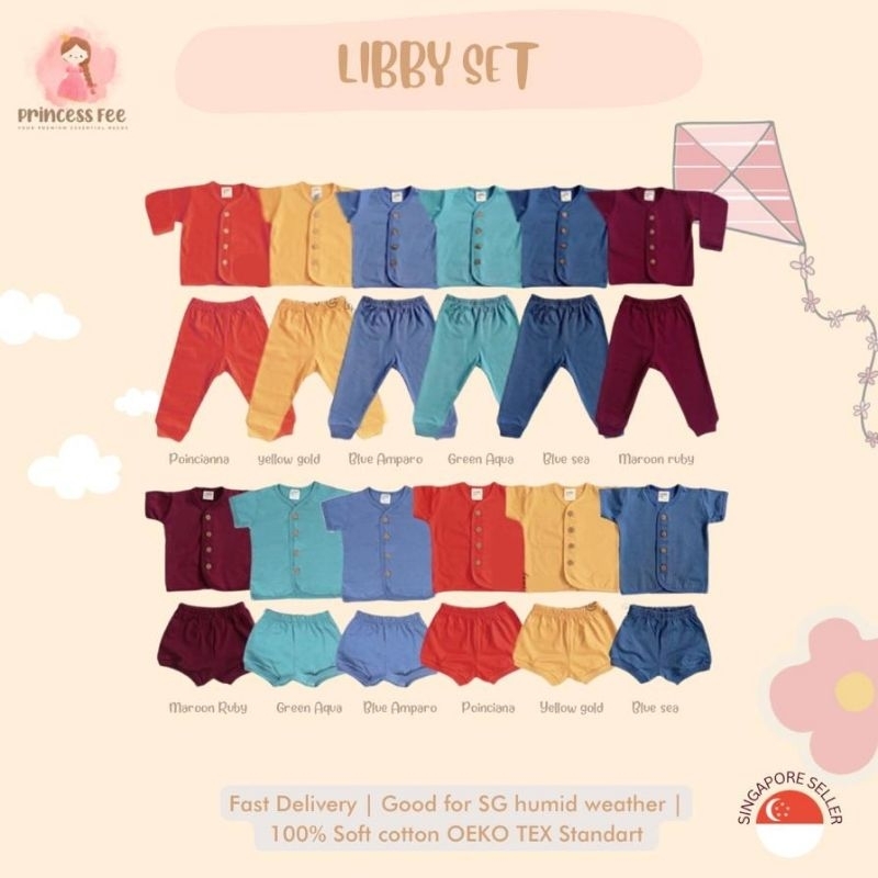 🇸🇬LIBBY Newborn Baby Pyjamas Sleepwear Sleepsuit Baby Home clothes ...