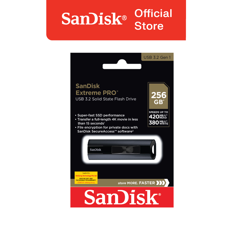 SanDisk Extreme PRO USB Solid State Flash Drive Shopee Singapore