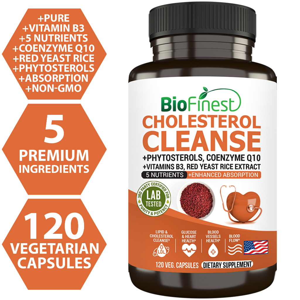 Biofinest Cholesterol Cleanse Supplement Red Yeast Rice CoQ10 Lower