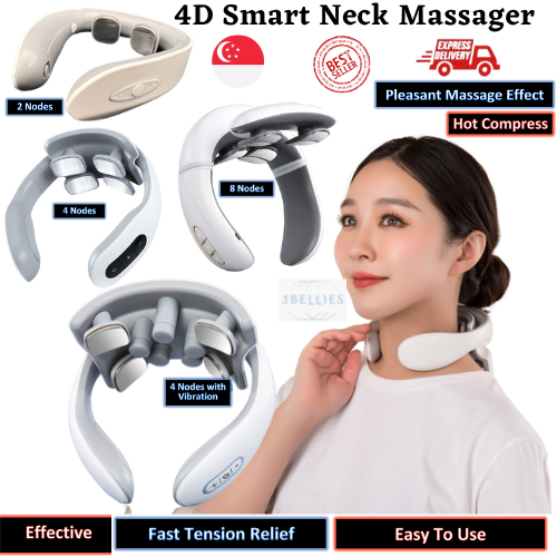 Smart Neck Massager Shoulder Back Pulse 4D TENS Wireless Electric Pain Relief Cervical Spine Vertebra Deep Tissue Trigge Shopee Singapore
