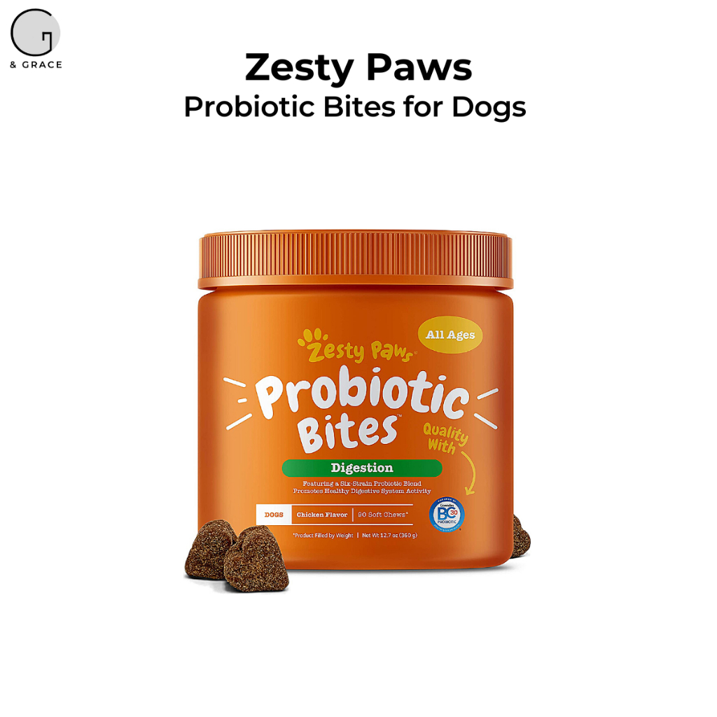 Zesty Paws Digestive Health Probiotic Bites for Dogs Gut Flora