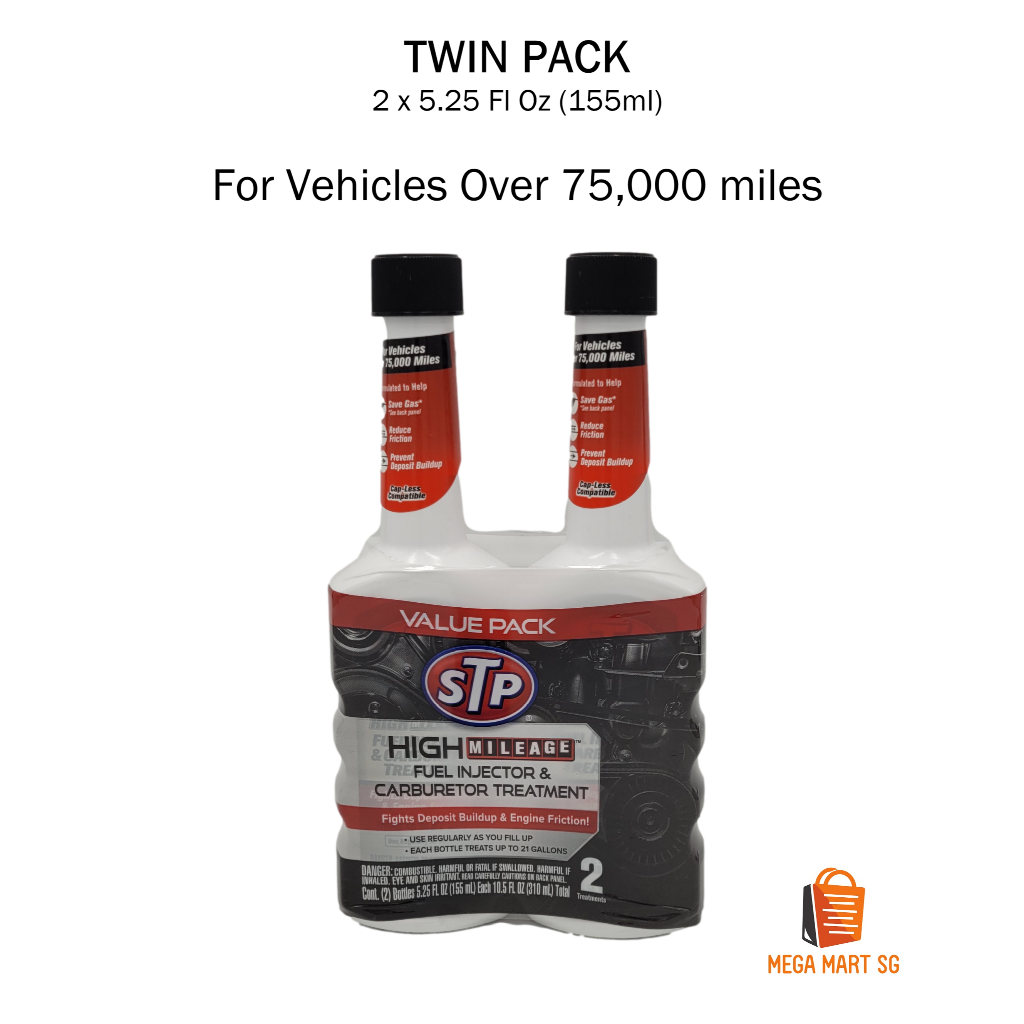 STP High Mileage Fuel Injector & Carburetor Treatment Twin Pack 2 x 5.25 Fl Oz (155ml) Shopee