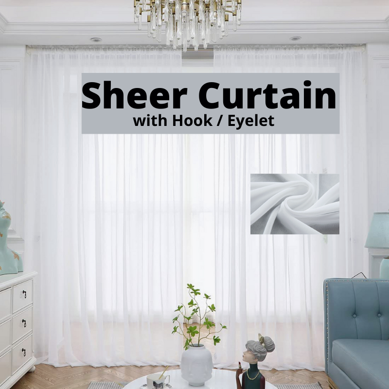 {SG} Solid White Tulle Sheer Curtain for Living Room Day Curtain