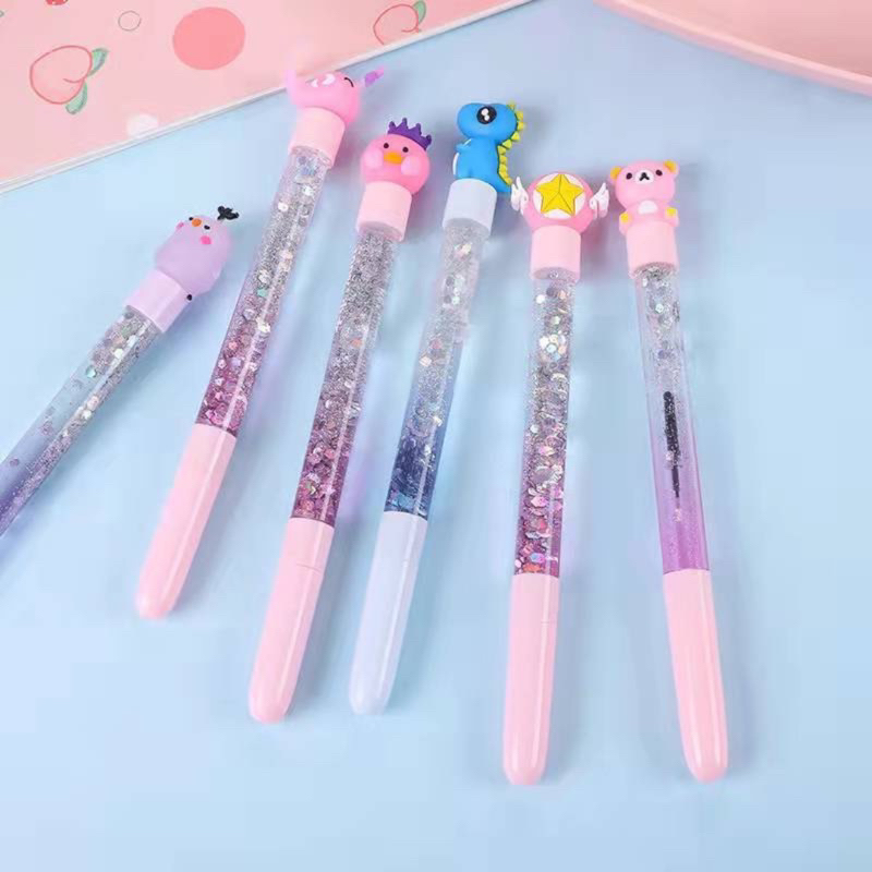 Girly Sequins 0.5mm Black Gel Pen Cartoona Signing Pen Creative ...