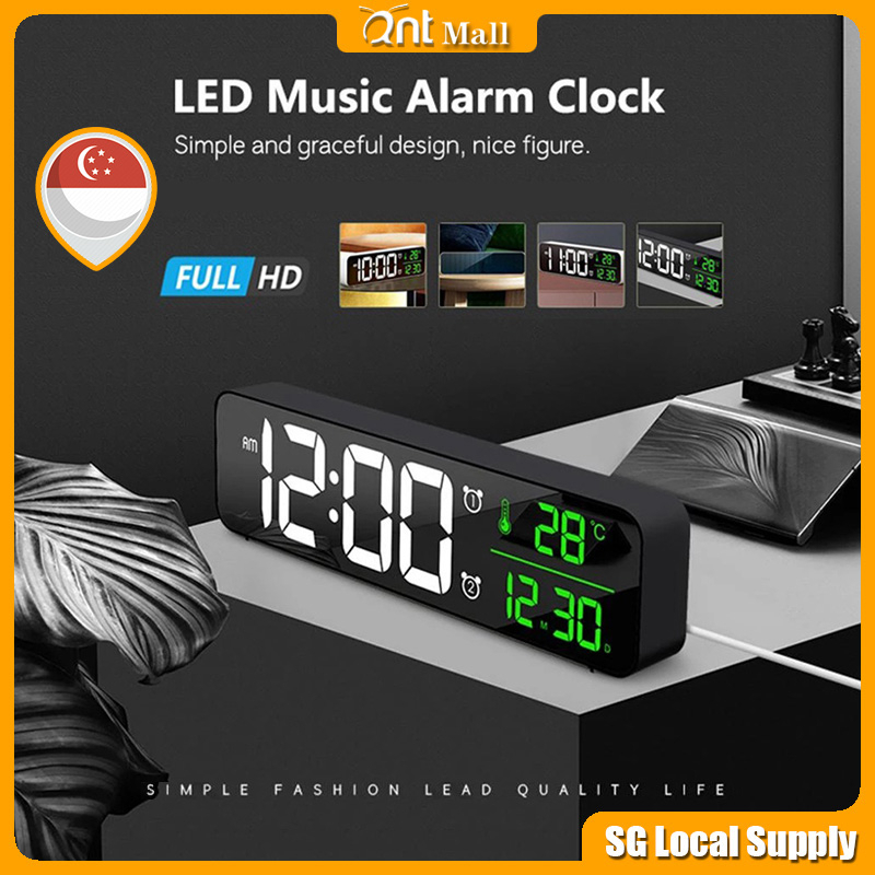 LED Digital Alarm Clock Wall Clocks Desktop Table Electronic Kids Clock