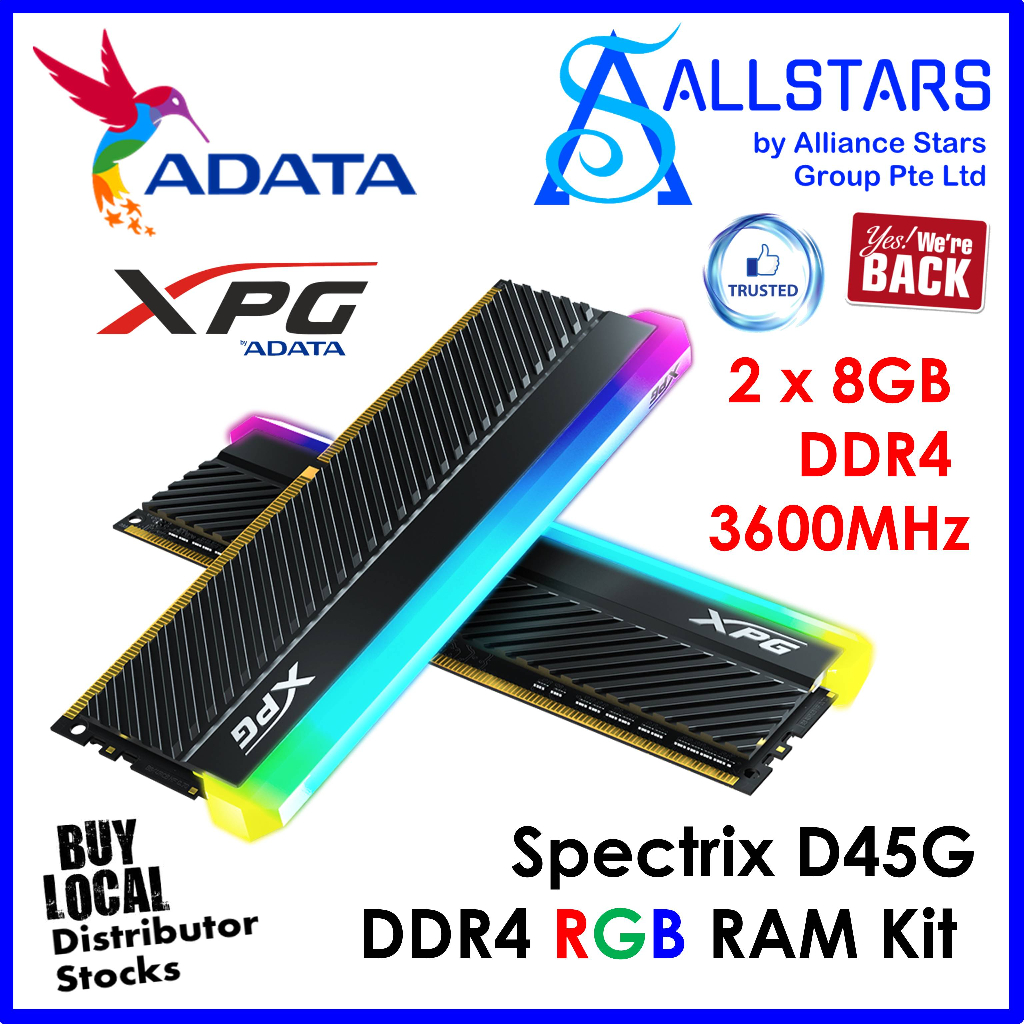 ADATA XPG Spectrix D45G (Black / D45G) 16GB (2x8GB) DDR4 3600MHz CL18 ...