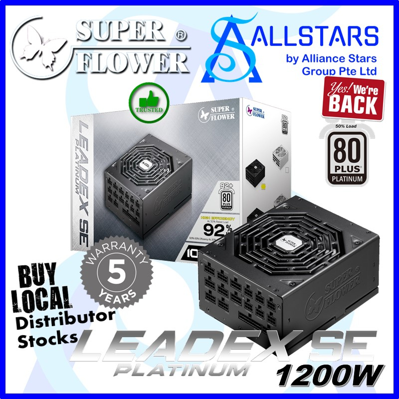 SuperFlower 1200W Leadex Platinum SE ATX Power Supply / 80+Platinum ...