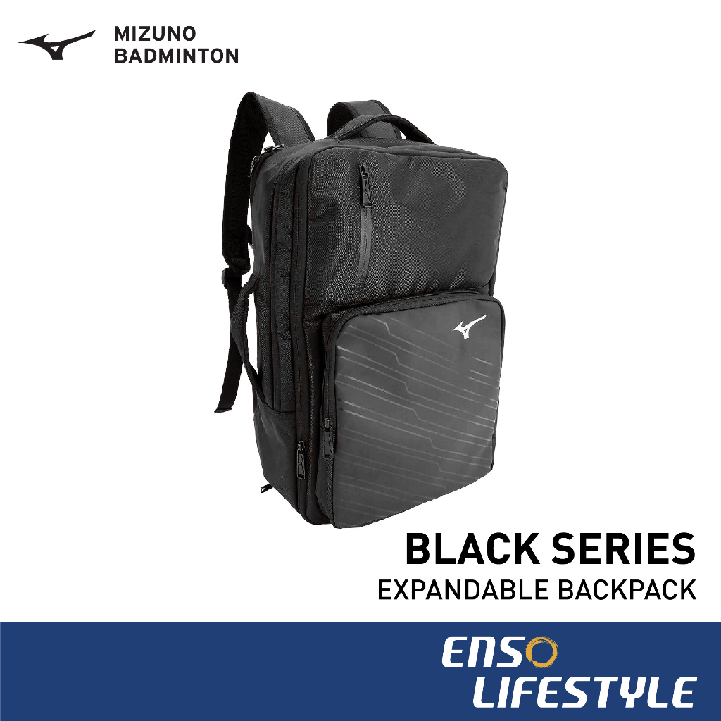 Mizuno Badminton Racket Bag - Black Series Expandable Backpack [Enso ...
