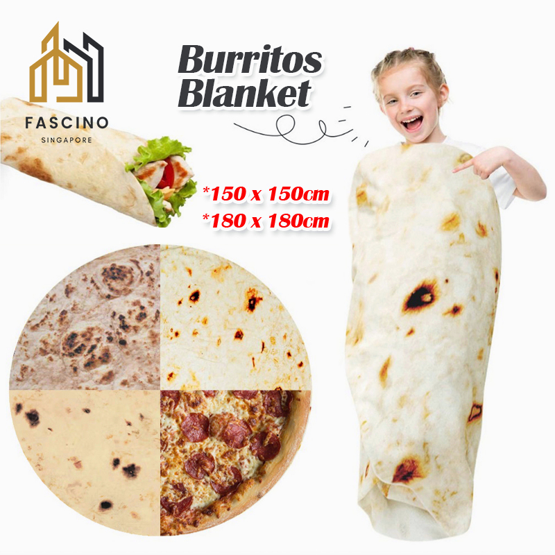 【SG】180cm Soft Burrito Blanket Flannel Blanket Tortilla Blanket Wrap ...