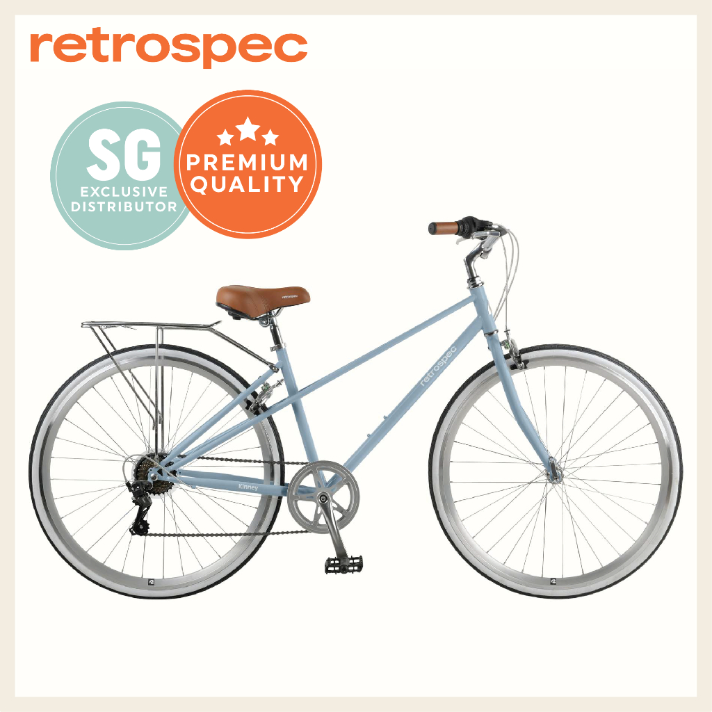 Retrospec Kinney Mixte Ladies City Bike 7 speed Crystal Blue