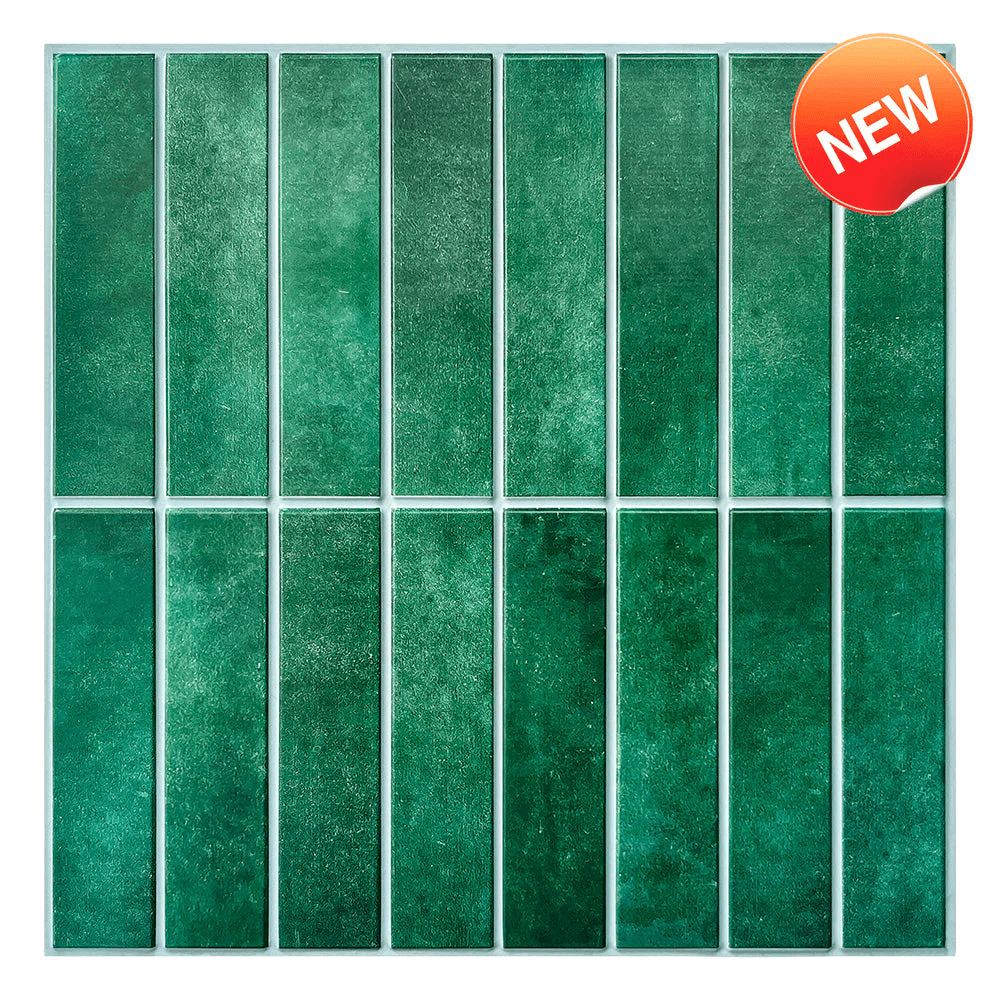 3D Green Mosaic Wall Sticker Self Adhesive 3D Wall Panel, DIY Wall