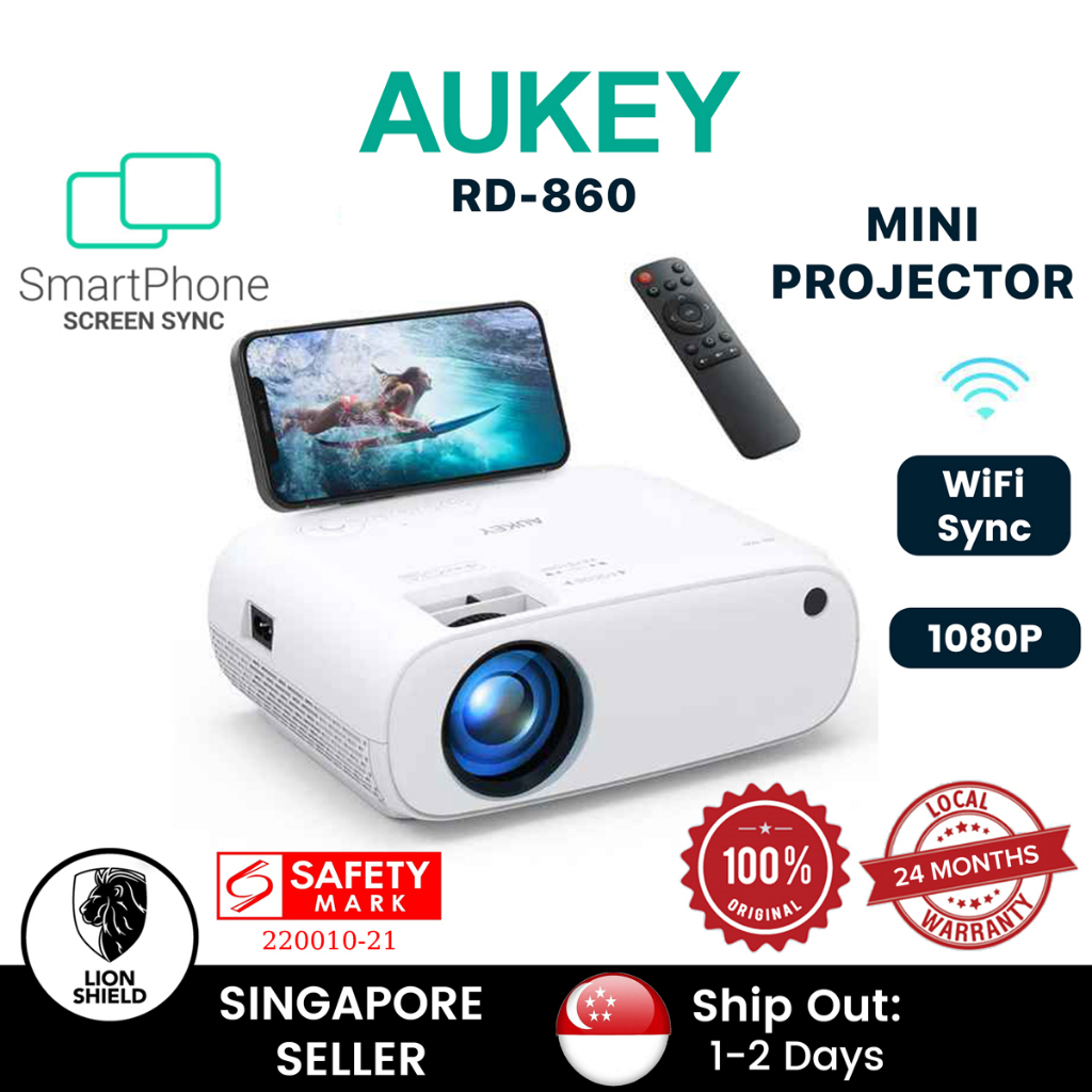 [SG] Aukey RD860 Cinex Mini 1080P Wireless WiFi Mini Projector