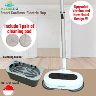 Cordless Electric Mop, Floor Cleaner with LED Headlight & Water Sprayer, Up  to 60 mins Detachable Battery, Dual-Motor Powerful Spin Mop with 300ML