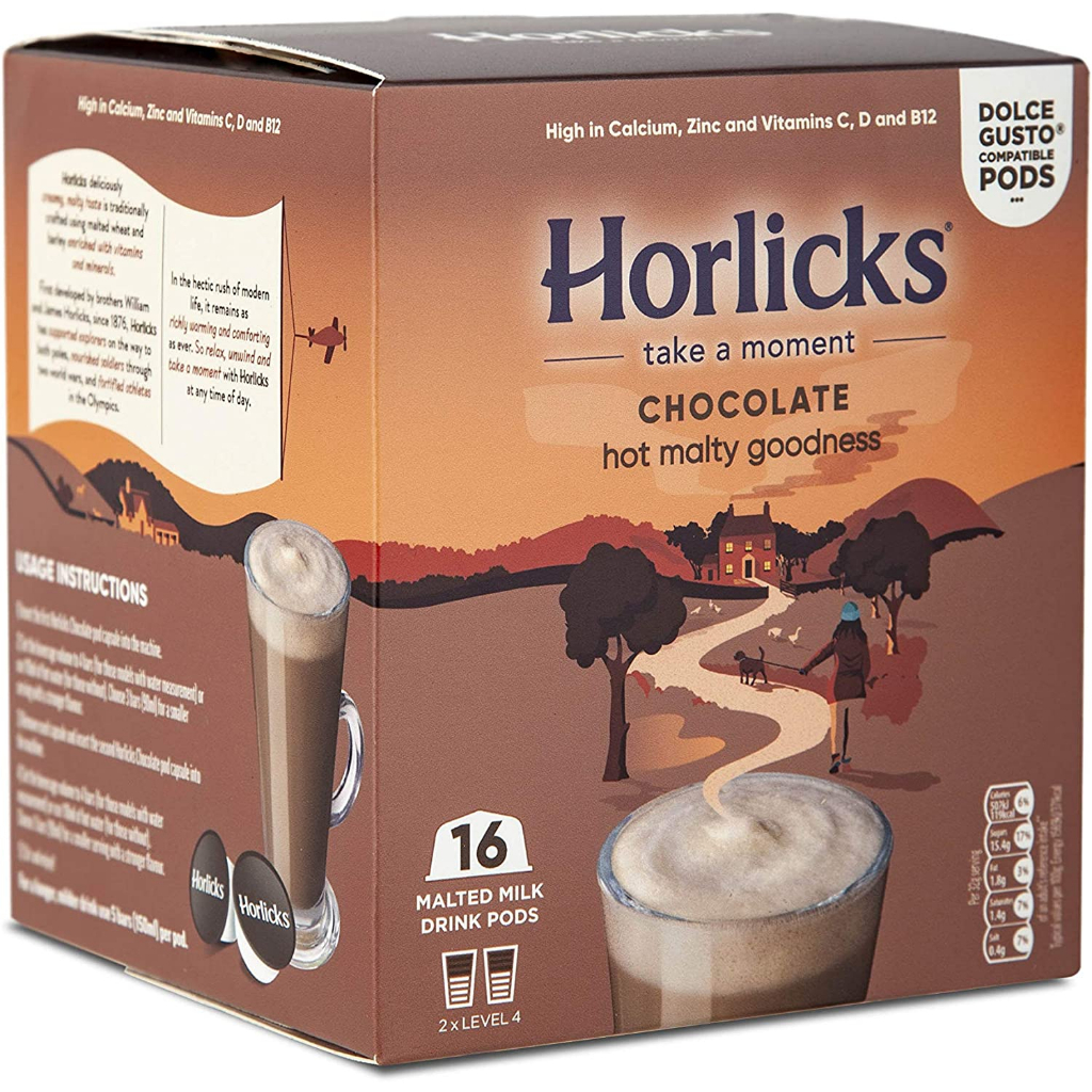 HORLICKS Dolce Gusto Compatible Pods (Chocolate, 16 Pods) Shopee