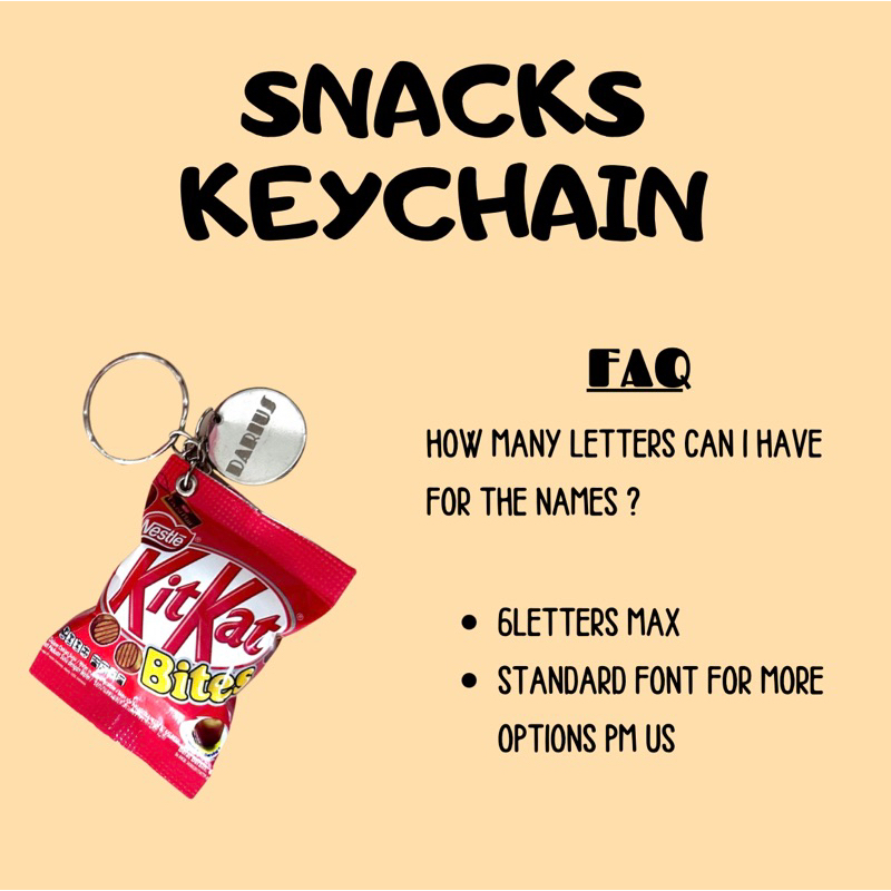 [SG] Customised Keychain Personalised Name Customisable Snacks Keychain ...