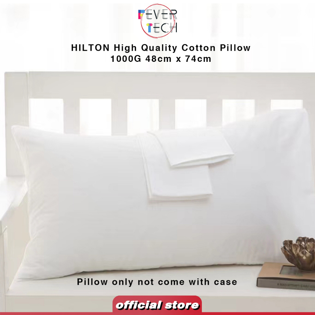 HILTON High Quality Cotton Pillow 1000G 48cm x 74cm | Shopee Singapore