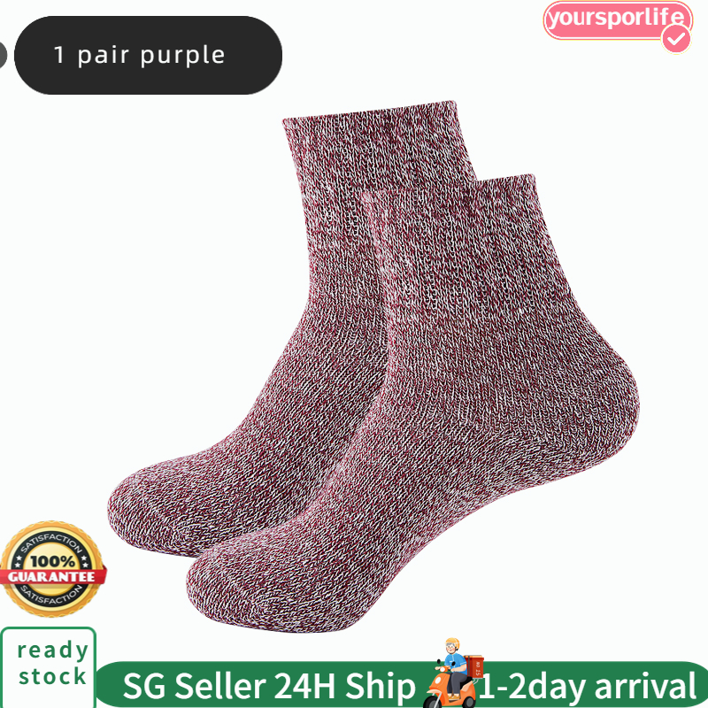 5 Pairs Women's 100% Cashmere Wool Winter Socks – Mid Calf Thick Warm Socks (Multicolor, Size M)