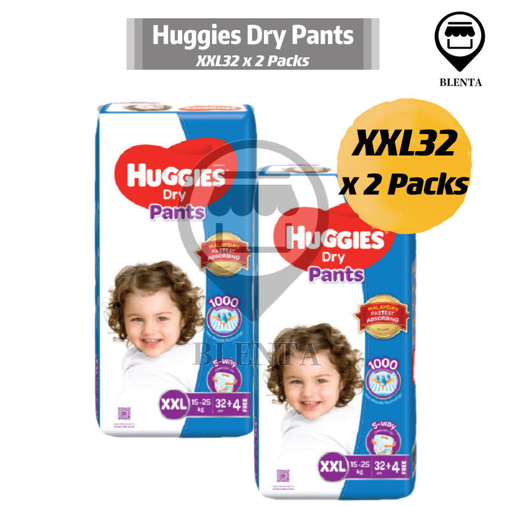 Huggies Diapers Dry Pants S66//M58/L48/XL40/XXL32 🔥SG READY STOCK
