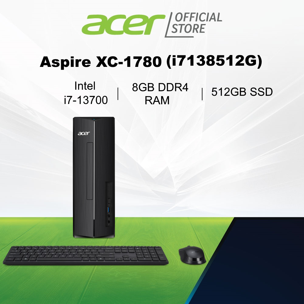 [13th Gen Intel i7-13700] Acer Aspire XC-1780 (i7138512G) Mini Tower Desktop | 8GB RAM