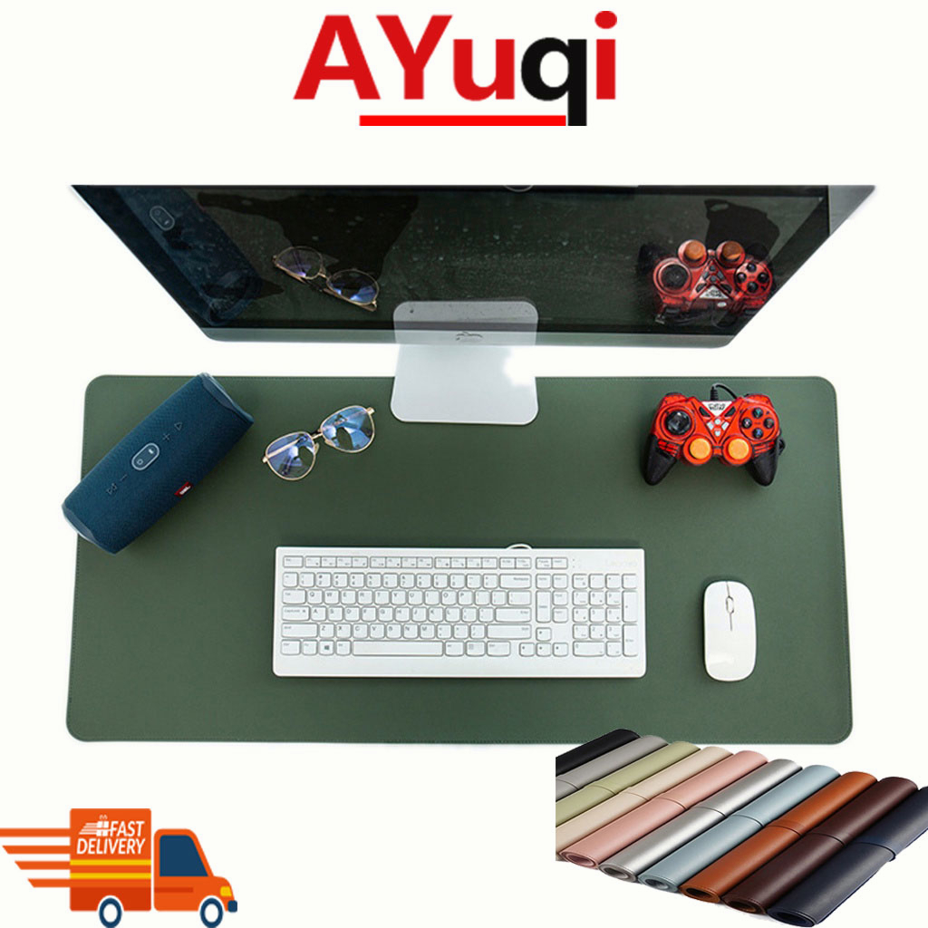Premium Leather Desk Mouse Pad Waterproof Computer Laptop Accessories ...