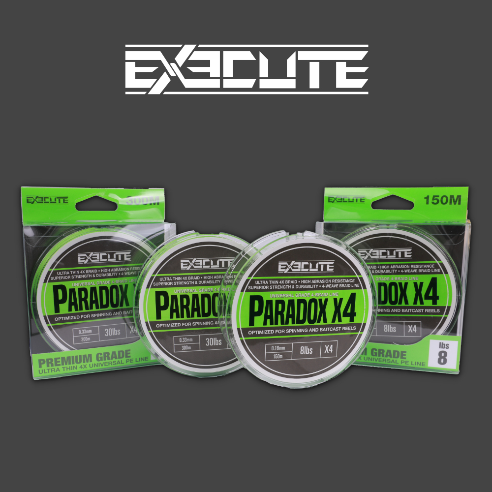 EXECUTE - Paradox X4 Braided Line ~ High Abrasion Resistance, Ultra Thin Fishing  Braid Line