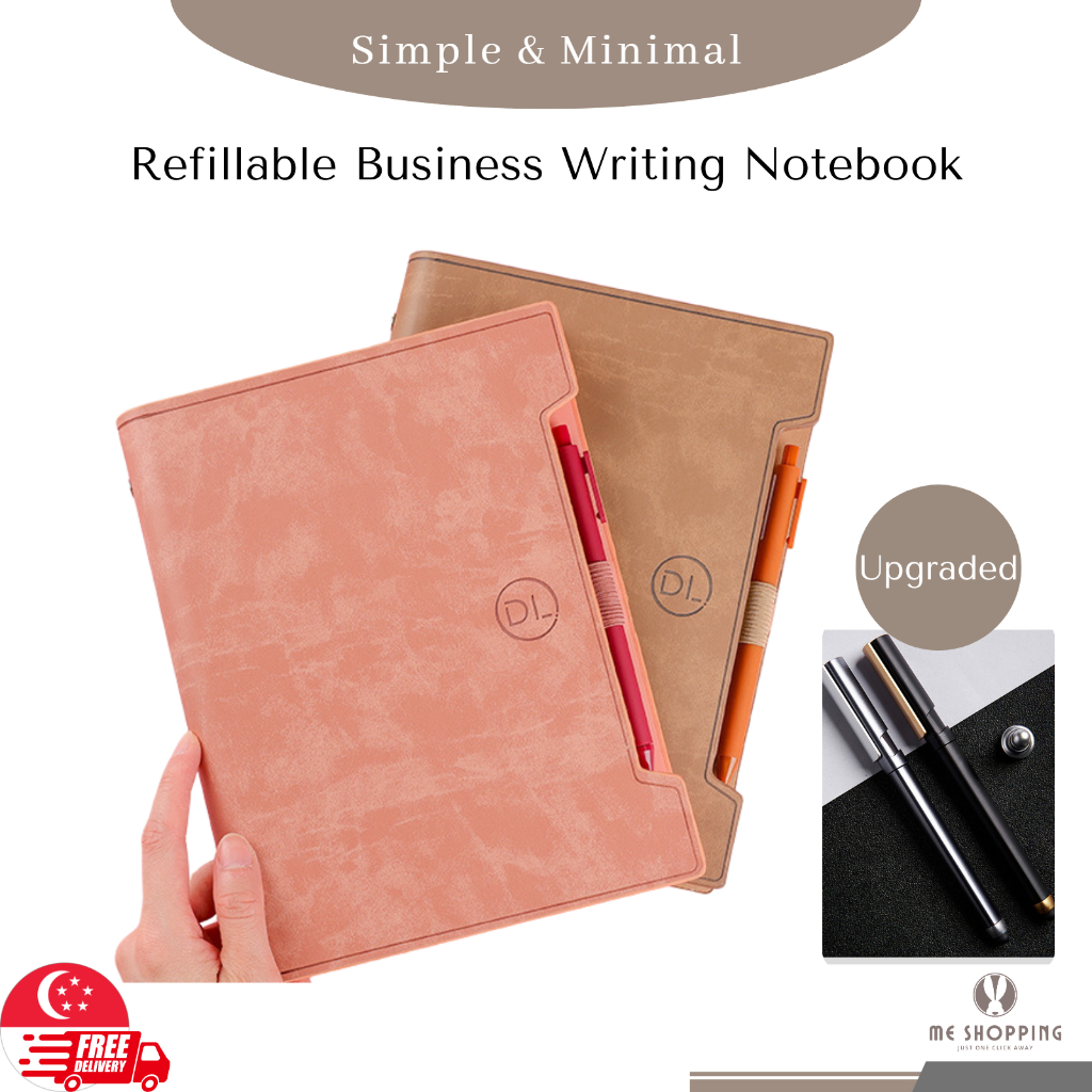 Notebooks Notebook Refillable Leather Notebooks with Pen Spiral Journal Diary Notebook Hardcover