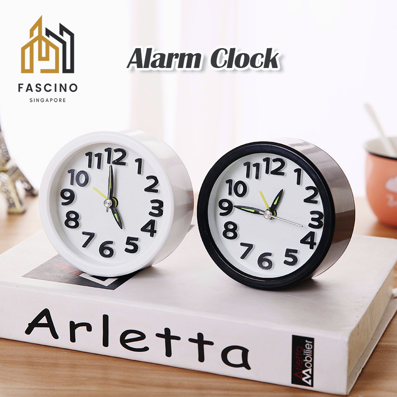 【SG】Analog Alarm Clocks for Bedrooms Silent Battery Small Light Functions Loud Alarm Clock for
