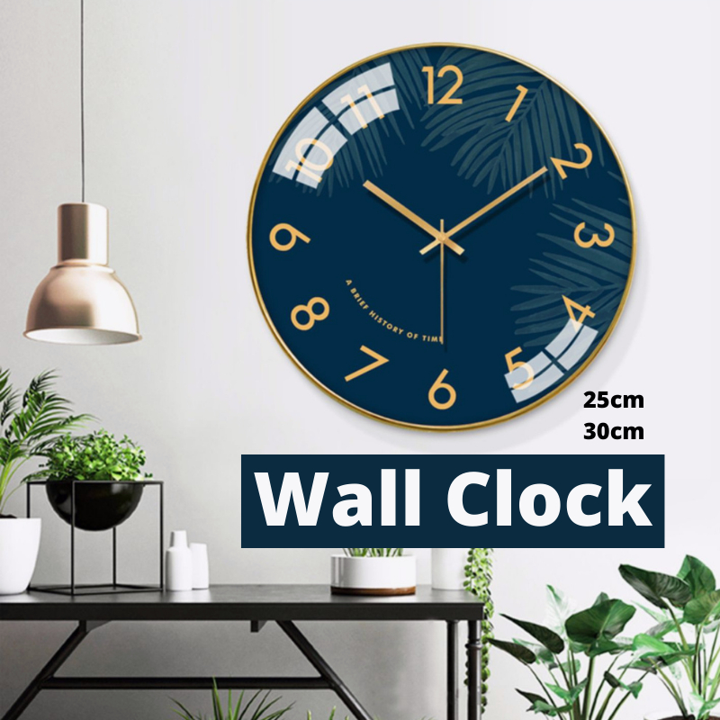{SG} 25cm 30cm Wall Clock Silent NonTicking Modern Style Wooden Wall