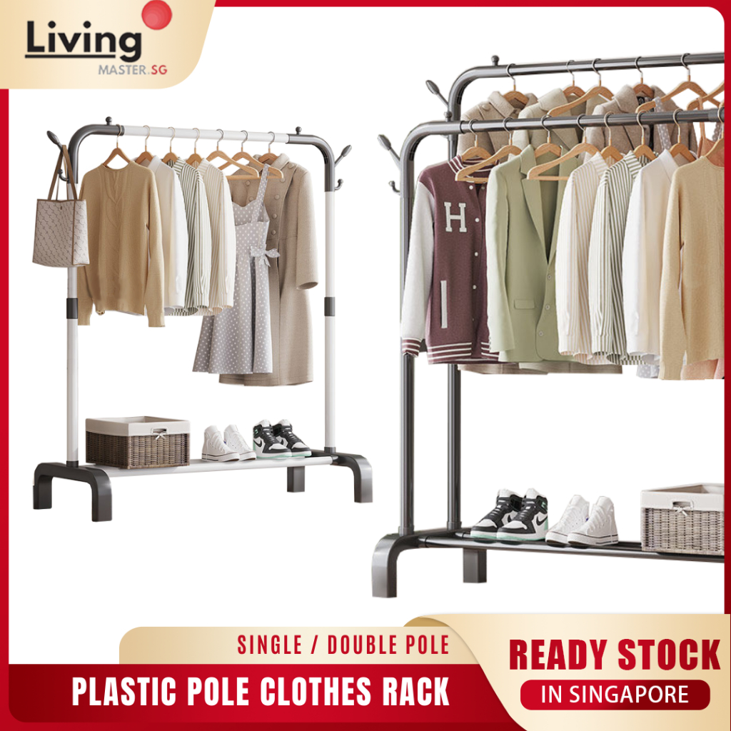 Sturdy Clothes Rack Drying Hanging / Heavy Duty Laundry Hanger Shelves ...