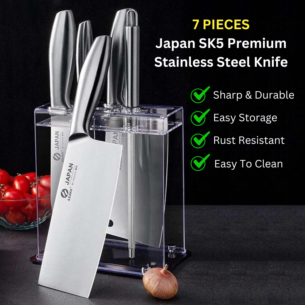 *SET OF 7* Japan SK5 Non Stick Premium Stainless Steel Knife Tool Set