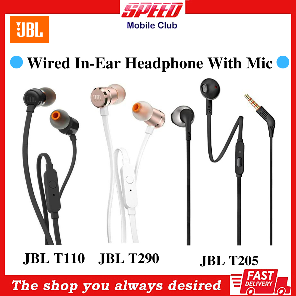 JBL T290 JBL T205 JBL T110 Wired Headset With Mic Brand New With Warranty