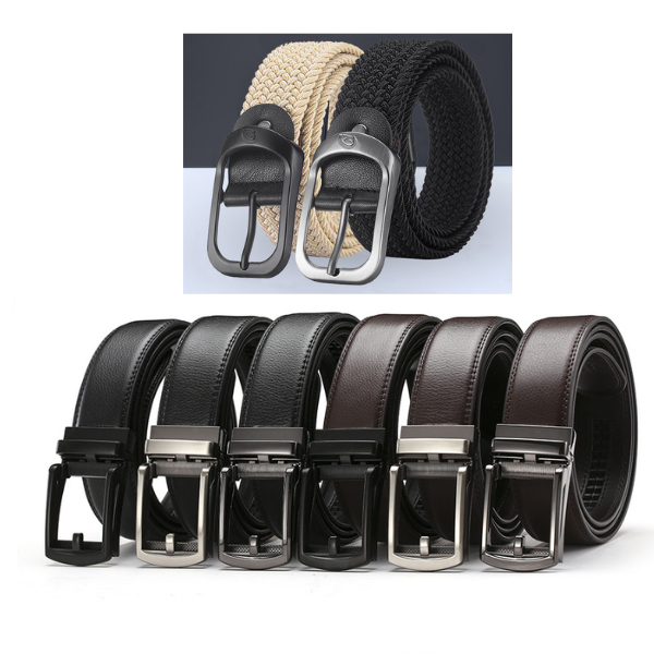 Real Genuine Leather Ratchet Belt for Men's Casual Dress with Automatic ...