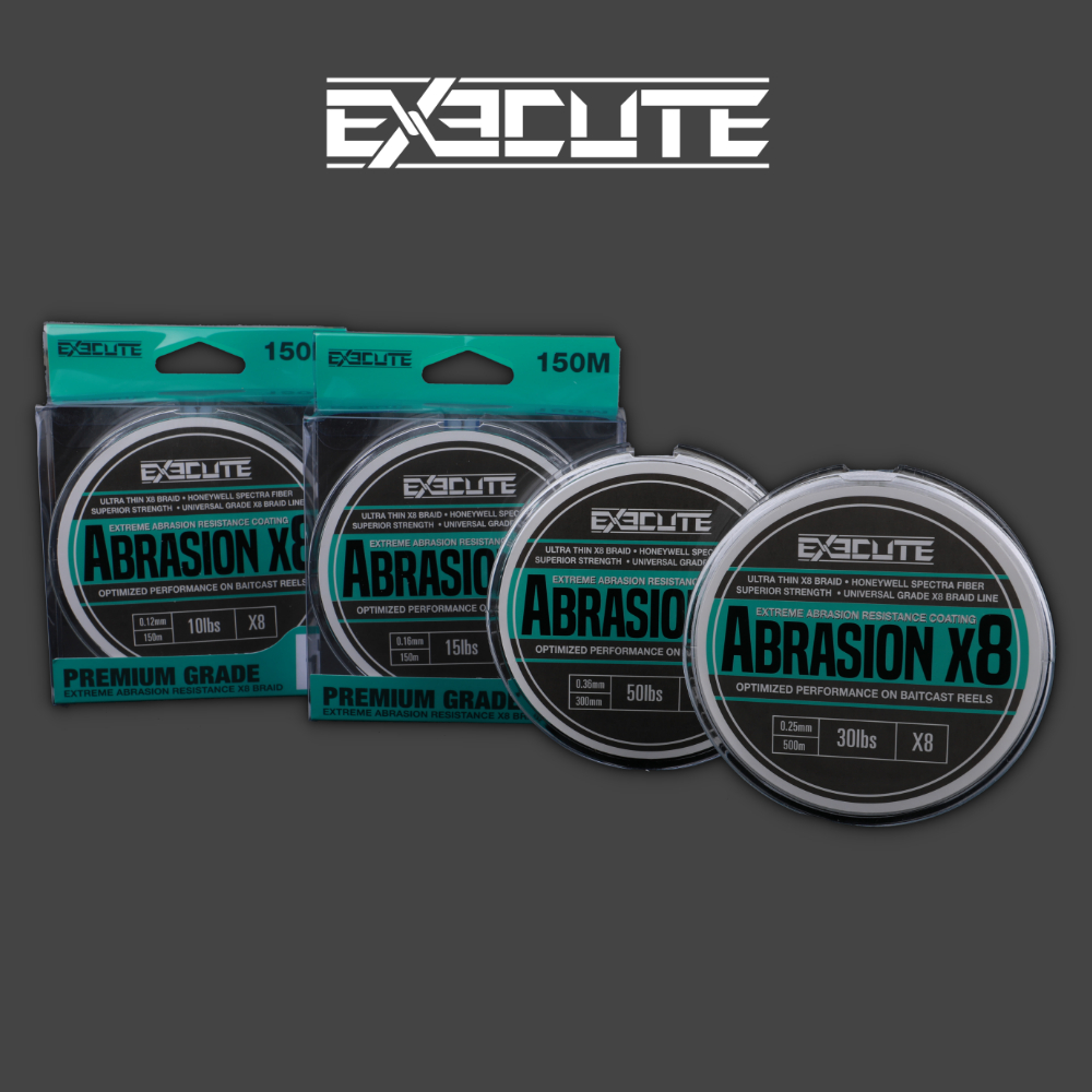 EXECUTE - Abrasion X8 Braided Line ~ Extreme Abrasion Resistance, Ultra  Thin Fishing Braid Line