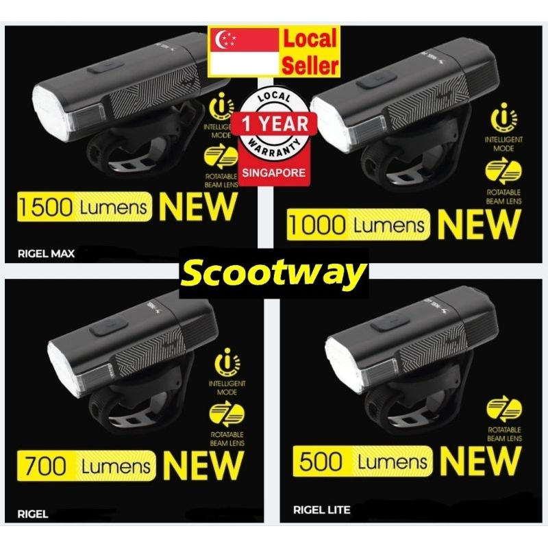 MOON Rigel Bicycle Front Headlight 500/700/1000/1500 Lumens | Shopee ...
