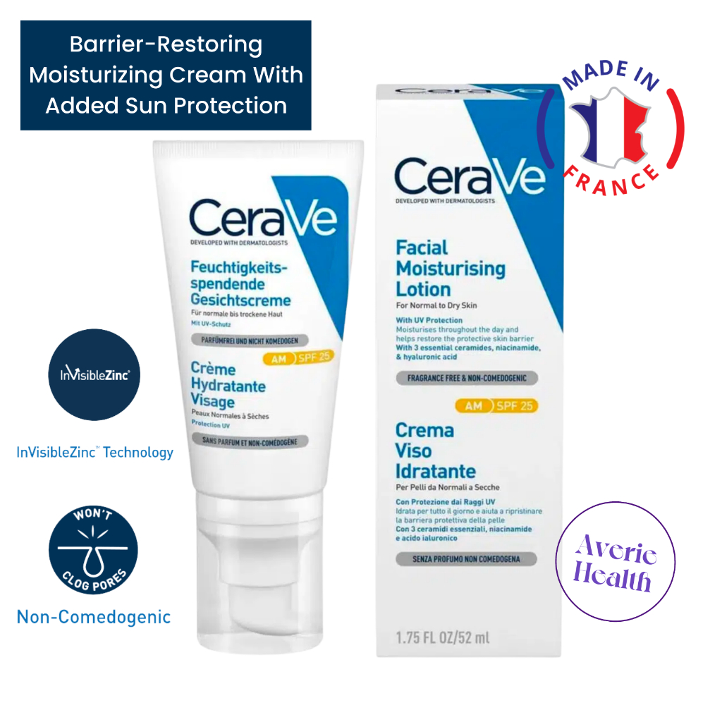 Cerave AM Facial Moisturising Lotion with SPF25 52ml Sensitive, Dry Skin Bioderma / Cetaphil