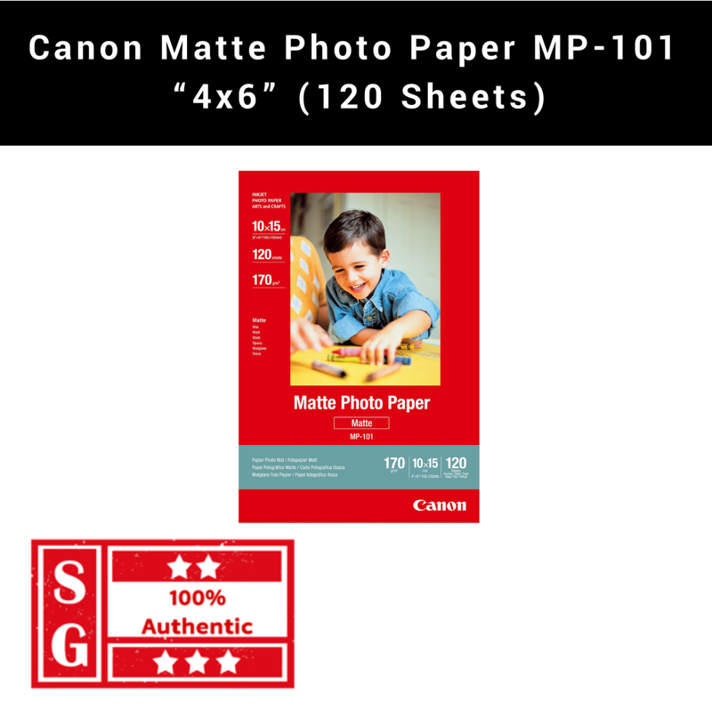 Canon Matte Photo Paper MP101 4R (120 Sheets) Shopee Singapore