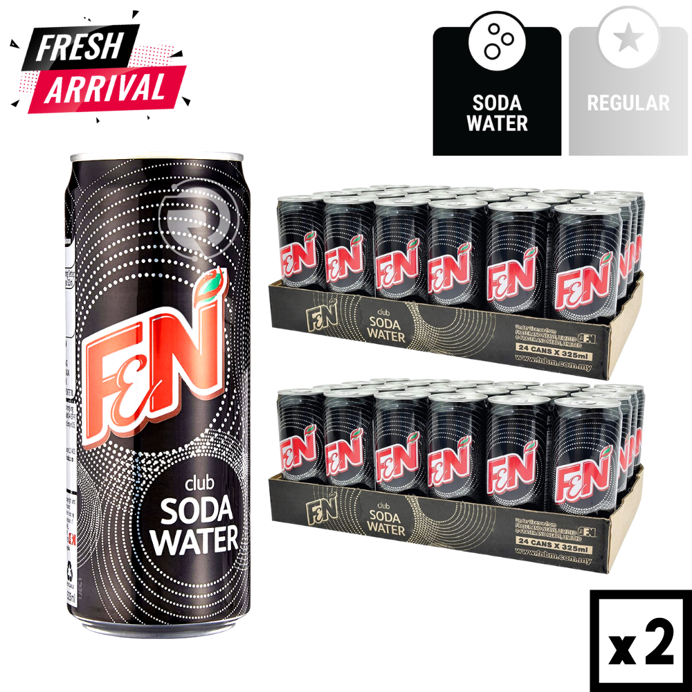 [Bundle of 2] F&N Club Soda Water (325ml x 24 Cans x 2 Cartons ...