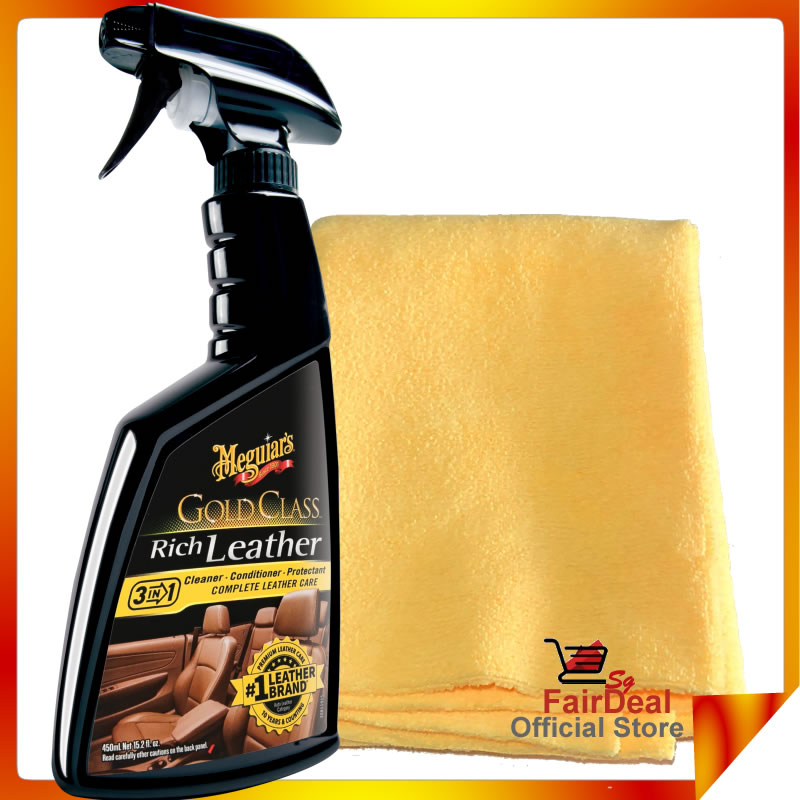 MEGUIAR'S RICH LEATHER SPRAY G10916 AND EDGELESS MICROFIBER