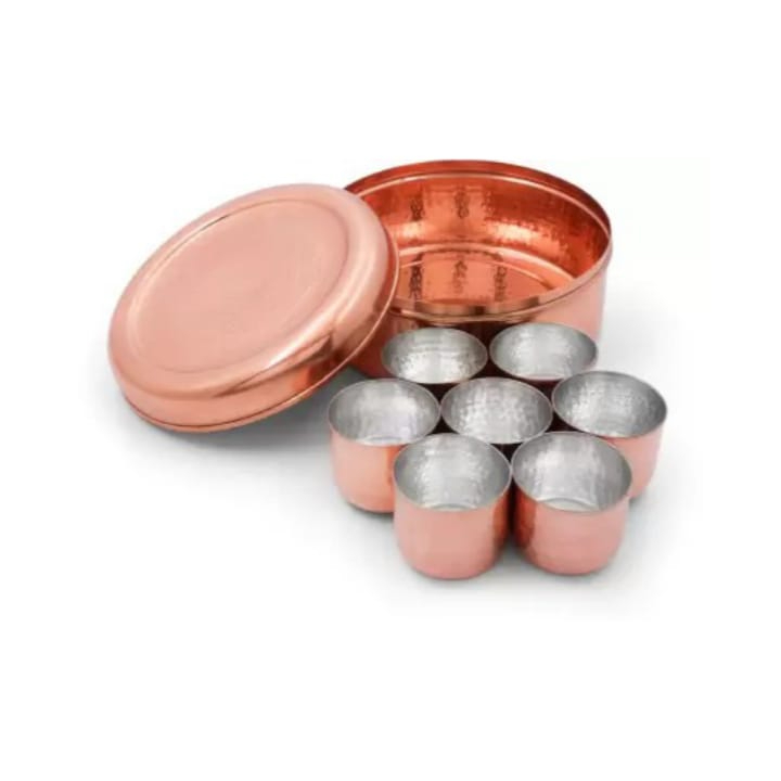 Indian Spice Box/Copper spice box/Rack,Jars,Stainless Steel Masala Box