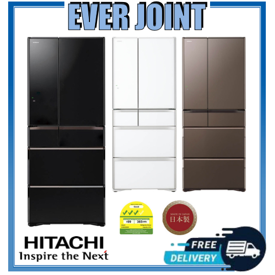 (Free Gift) Hitachi RWXC620KS [474L] Made In Japan Inverter Fridge