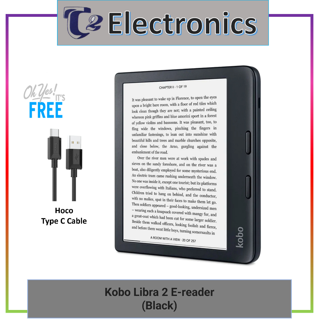 [eReader] Kobo Libra 2 [Free Hoco Cable] 7 inches HD E Ink Carta 1200