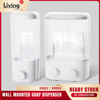 3X 500ml Soap Dispenser Wall Mounted Bathroom Shower Shampoo Lotion Holder  White