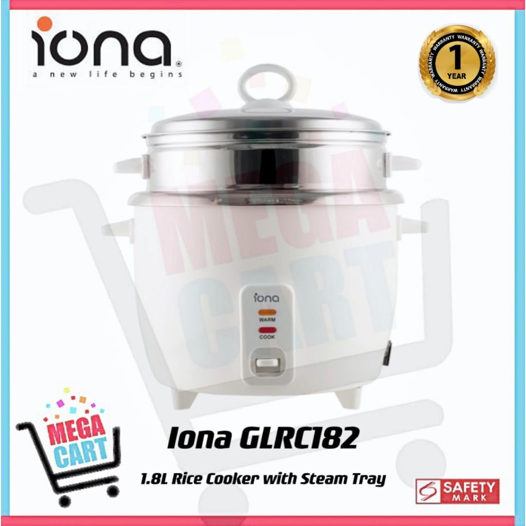 Iona 1.8L Rice Cooker with Steam Tray GLRC182 | GLRC 182 (1 Year ...