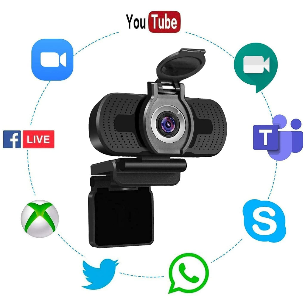Cámara Web Larmtek 1080p Full Hd Webcam With Speaker And