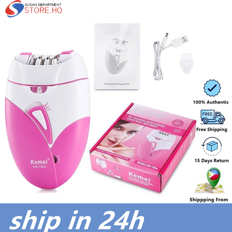 Kemei USB Rechargeable Epilator Women Electric Hair Remover Female